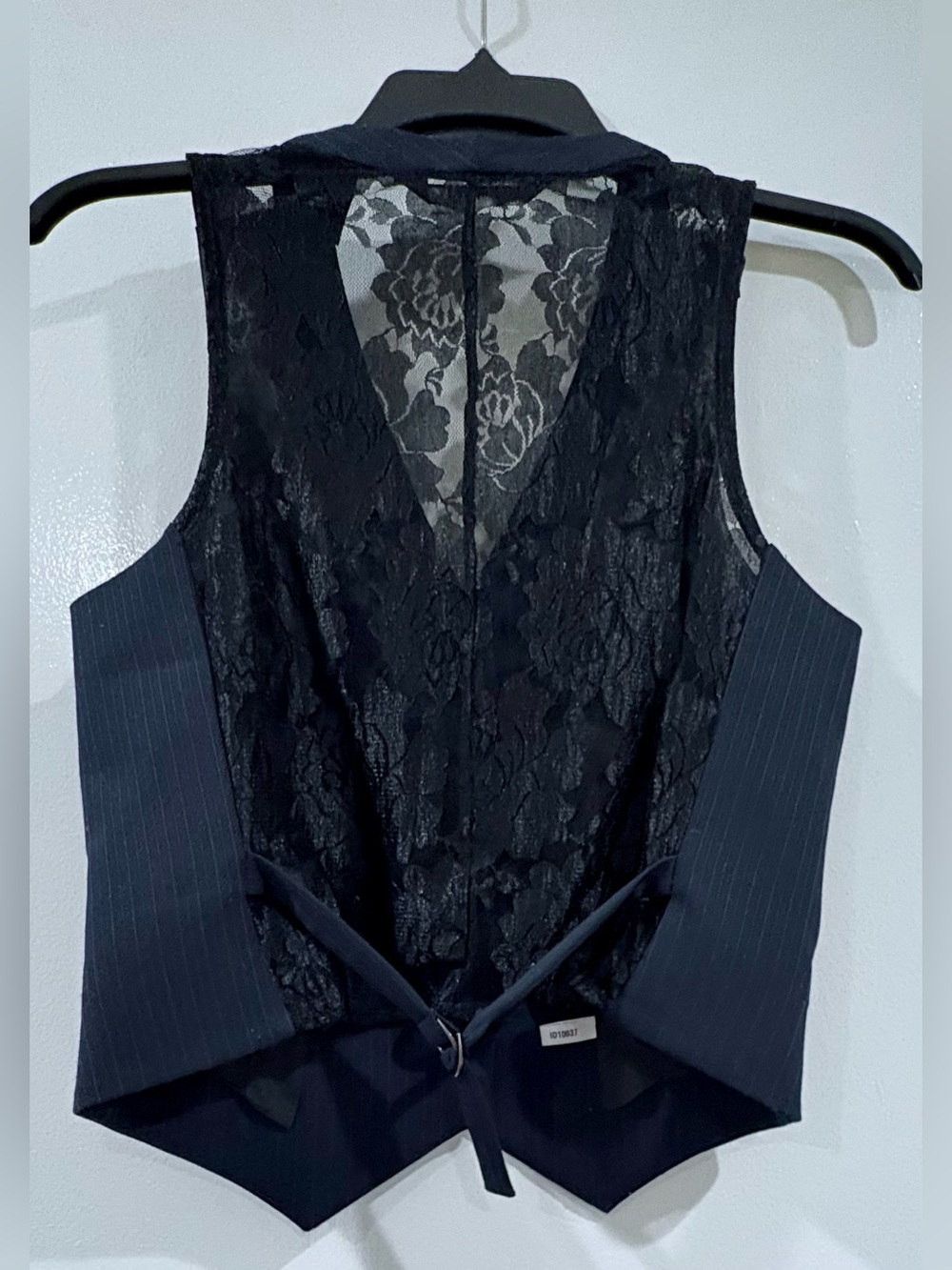 Express Navy Blue Pinstriped Pencil Skirt w/Matching Vest Suit - Picture 3 of 10